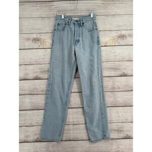 Vintage 80s Guess Straight Leg Jeans Womens 28 (26) Blue Light Wash Denim